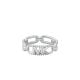 Michael Kors Women's Premium Kors MK Sterling Silver Pavé Empire Link Chain Ring -  MKC1658CZ0406