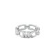 Michael Kors Women's Premium Kors MK Sterling Silver Pavé Empire Link Chain Ring -  MKC1658CZ0408