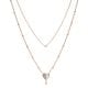 Fossil Women's Sutton Flutter Hearts Rose Gold Stainless Steel Multi-Strand Necklace - JF03648791