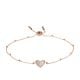 Fossil Women's Sutton Flutter Hearts Rose Gold-Tone Stainless Steel Chain Bracelet - JF03647791