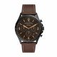 Fossil Men's Forrester Chrono Black Round Leather Watch - FS5608