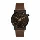 Fossil Men's Barstow Black Round Leather Watch - FS5552