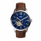 Fossil Men's Townsman Silver/Steel Round Leather Watch - ME3110