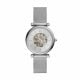 Fossil Women's Carlie Silver Round Stainless Steel Mesh Watch - ME3176