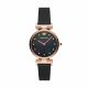 Armani Women's Gianni T-Bar Rose Gold Round Leather Watch - AR11296