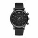 Armani Men's Luigi Black Round Leather Watch - AR1737