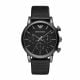 Emporio Armani Men's Luigi Black Round Leather Watch - AR1737