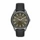 Armani Exchange Men's Fitz Gunmetal Round Leather Watch - AX2806