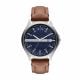 Armani Exchange Men's Hampton Silver Round Leather Watch - AX2133