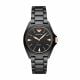 Emporio Armani Men's Nicola Black Round Ceramic Watch - AR70003