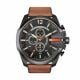 Diesel Men's Mega Chief Black Round Leather Watch - DZ4343