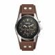 Fossil Men's Coachman Silver/Steel Round Leather Watch - CH2891