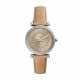 Fossil Women's Carlie Silver Round Leather Watch - ES4343