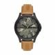 Armani Exchange Men's Hampton Black Round Leather Watch - AX2412