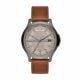 Armani Exchange Men's Hampton Gunmetal Round Leather Watch - AX2414
