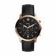 Fossil Men's Neutra Chrono Rose Gold Round Leather Watch - FS5381