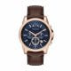 Armani Exchange Men's Outerbanks Rose Gold Round Leather Watch - AX2508