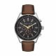 Armani Exchange Men's Enzo Silver Round Leather Watch - AX1822