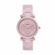 Fossil Women's Carlie Pink Round Ceramic Watch - CE1102