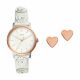 Fossil Women's Neely Rose Gold Round Leather Watch - ES4383SET