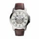 Fossil Men's Grant Silver/Steel Round Leather Watch - ME3099