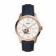 Fossil Men's Townsman Auto Rose Gold Round Leather Watch - ME3171