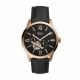 Fossil Men's Townsman Auto Rose Gold Round Leather Watch - ME3170