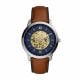 Fossil Men's Neutra Auto Silver Round Leather Watch - ME3160