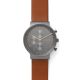 Skagen Men's Ancher Gunmetal Round Leather Watch - SKW6418