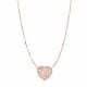 Fossil Women's Val Mosaic Heart Rose Gold-Tone Stainless Steel Necklace - JF03164791