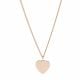 Fossil Women's Lane Heart Rose Gold-Tone Stainless Steel Necklace - JF03021791