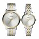 Fossil Men's His and Her Lux Luther Three-Hand Two-Tone Stainless Steel Watch Gift Set - BQ2467SET