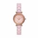 Fossil Women's Carlie Mini Three-Hand Pink Ceramic Watch - CE1106