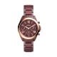 Fossil Women's Modern Courier Midsize Chronograph Wine Stainless Steel Watch - BQ3281