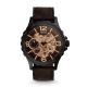 Fossil Men's Nate Hand-Wound Mechanical Dark Brown Leather Watch -  ME3127
