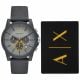 Armani Exchange Gray Silicone Watch and Cardholder Gift Set - AX7123