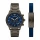 Emporio Armani Chronograph Gunmetal Stainless Steel Watch and Bracelet Set - AR80045