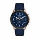Fossil Men's Forrester Chronograph Navy Leather Watch - FS5814