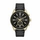 Armani Exchange Chronograph Black Leather Watch - AX1818