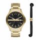 Armani Exchange Three-Hand Gold-Tone Stainless Steel Watch and Bracelet Gift Set - AX7124