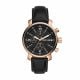 Fossil Men's Rhett Chronograph Black Leather Watch - BQ1008