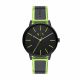 Armani Exchange Three-Hand Black and Neon Green Polyurethane Watch - AX2730
