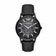 Emporio Armani Automatic Black Leather Watch - AR60042