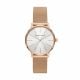 Armani Exchange Three-Hand Rose Gold-Tone Stainless Steel Mesh Watch - AX5573