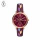Fossil Women's Jacqueline Multifunction Chevron Patterned Burgundy Eco Leather Watch - ES5144