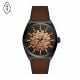Fossil Men's Everett Automatic Dark Brown Eco Leather Watch - ME3207