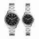 Fossil Unisex's His and Her Multifunction Stainless Steel Watch Set - BQ2644SET