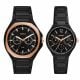 Fossil Unisex's His and Her Multifunction Black Stainless Steel Watch - BQ2645SET