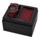 Armani Exchange Chronograph Red Silicone Watch and Luggage Tag Gift Set - AX7125