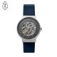 Skagen Men's Ancher Automatic Titanium Ocean Blue Eco Leather Watch - SKW6768